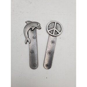 Peace Bookmark - dolphin BookMark - Peace Symbol Bookmark Handmade Metal